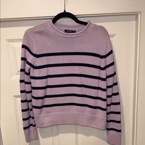 Vineyard Vines Striped Purple and navy Rollneck Sweater